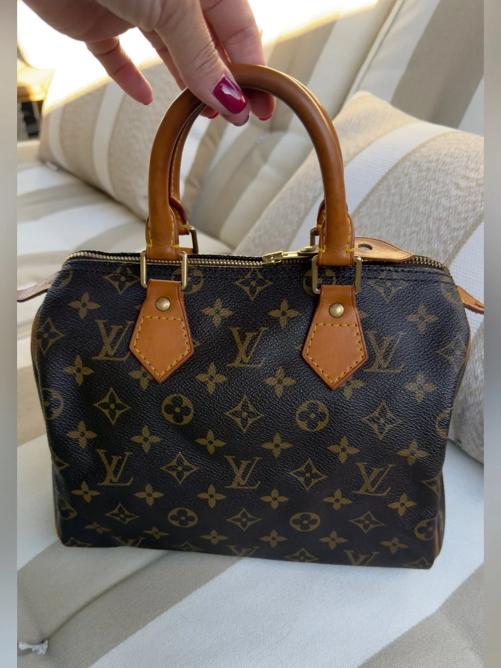 Louis Vuitton Monogram Canvas Satchel with Vachetta Handles